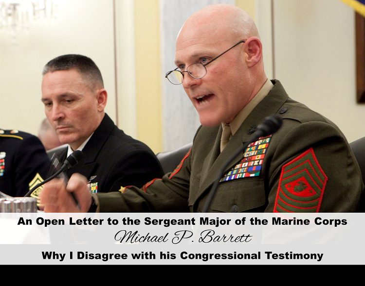 An Open Letter to the Sergeant Major of the Marine Corps, Michael P. Barrett